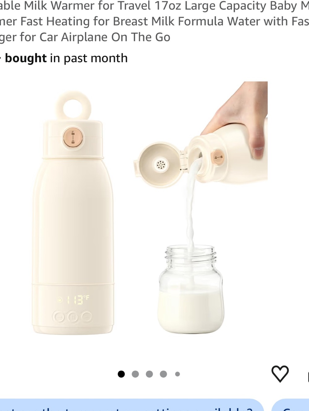 Portable milk warmer